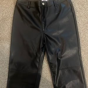 Women’s straight leg leather pants